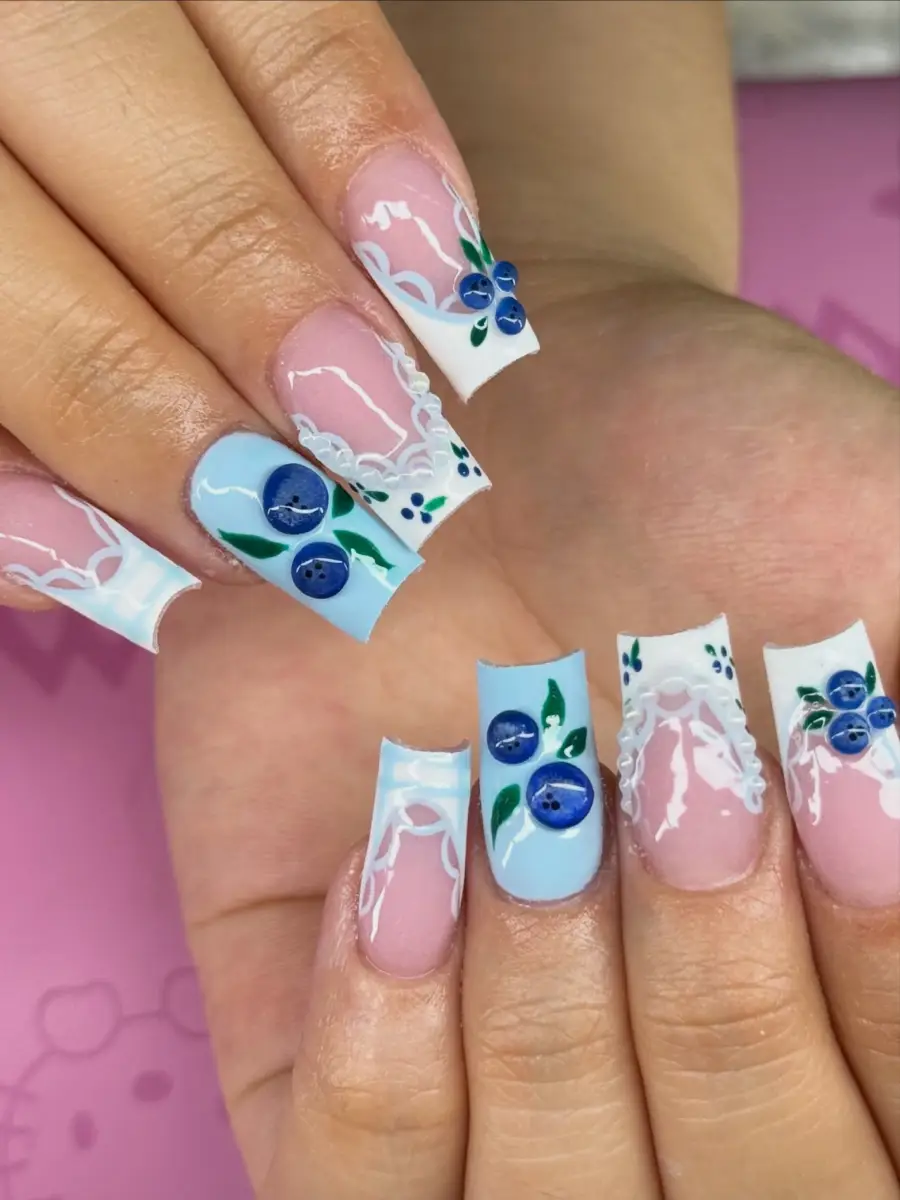 Blueberries Nail Art Main View