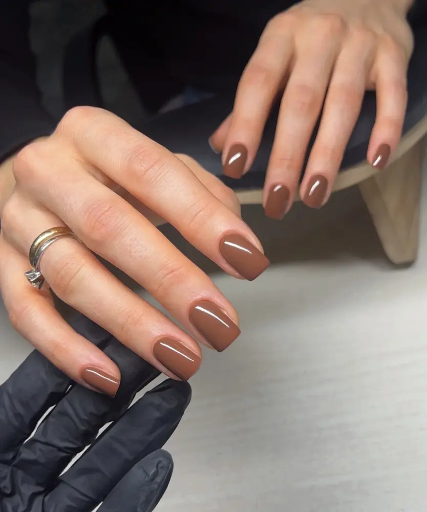 Classic Chocolate Brown Nails View