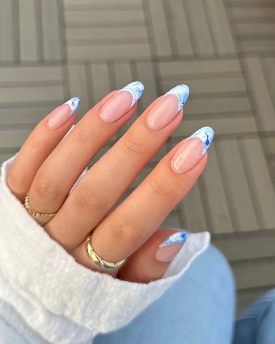 Marble French Nails style Thumbnail 2