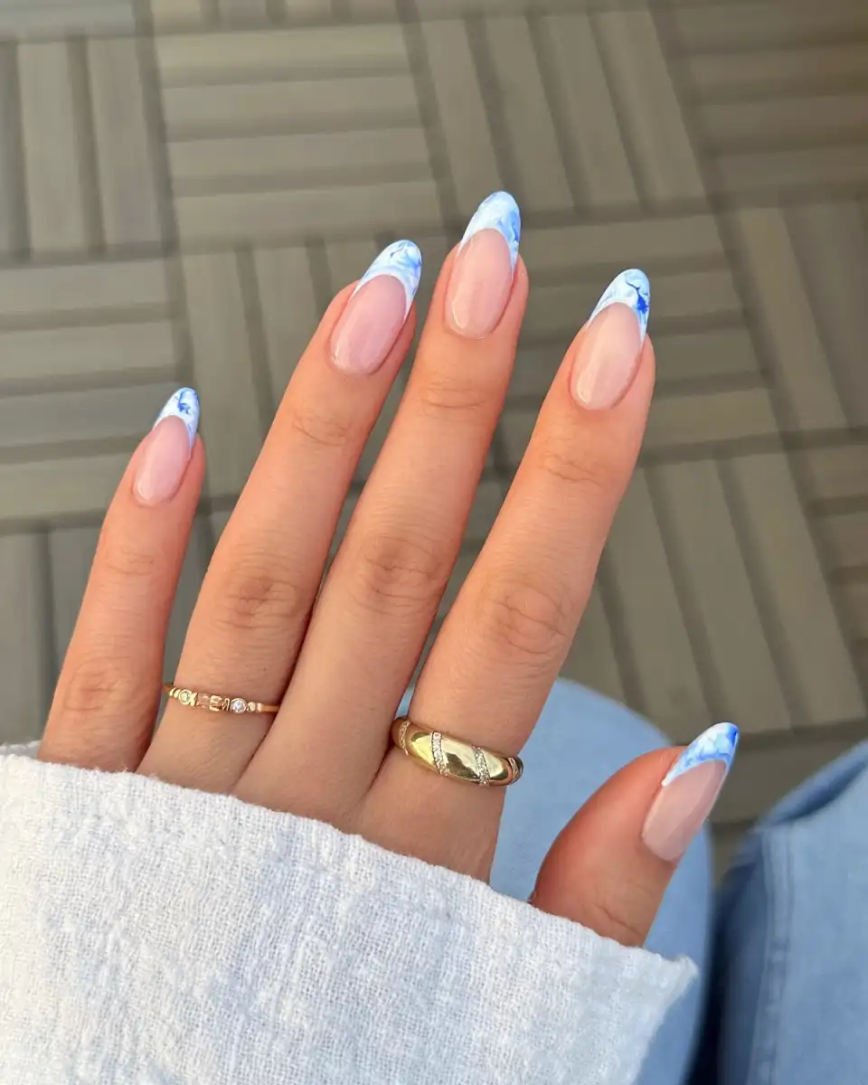 Marble French Nails Main View