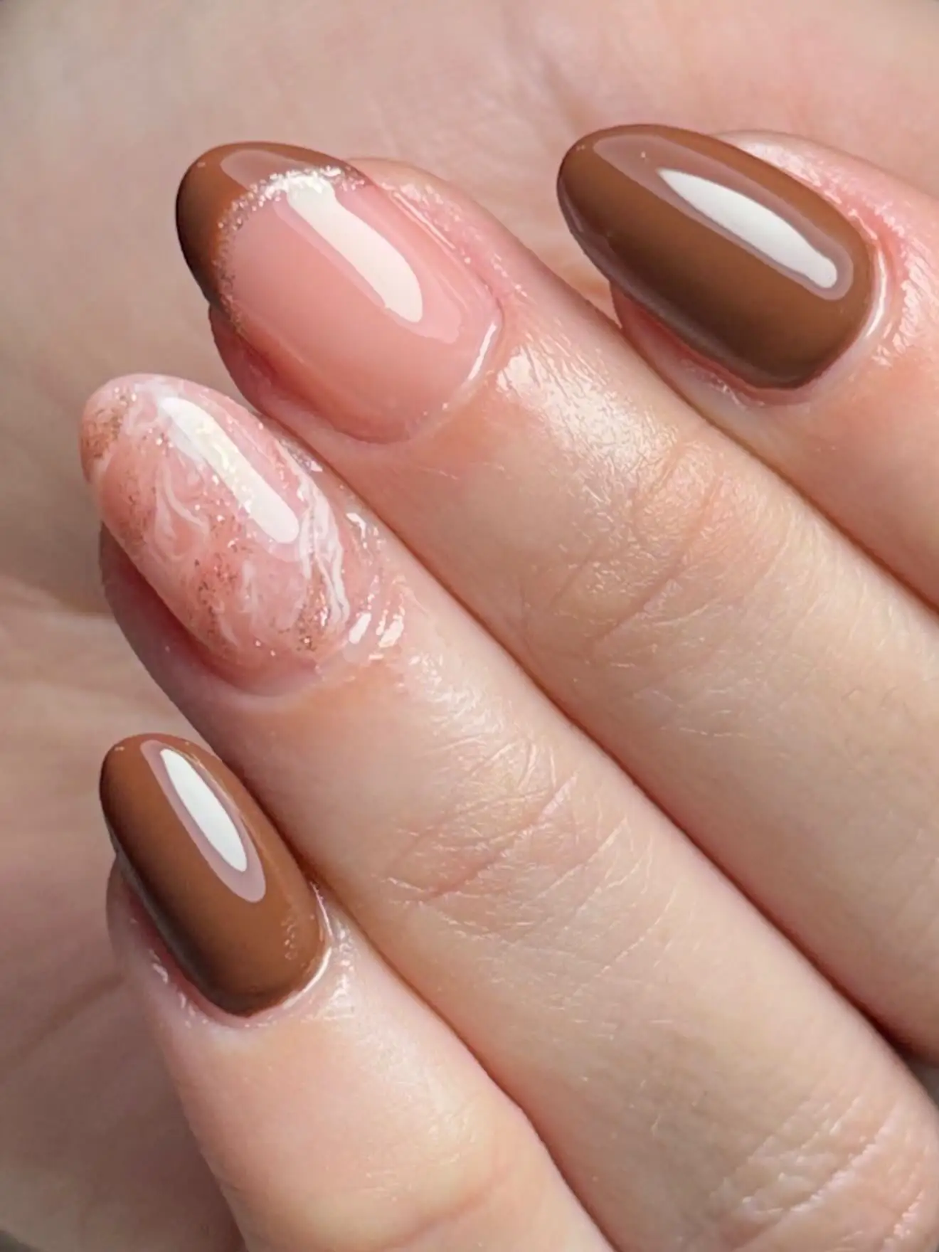 Mocha Marble Nails View