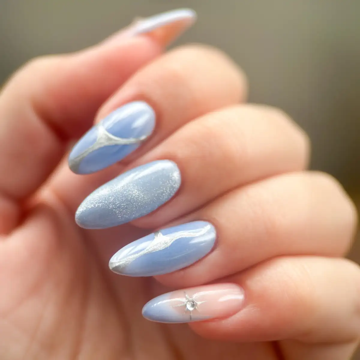 Soft Blue Nails style Thumbnail 3