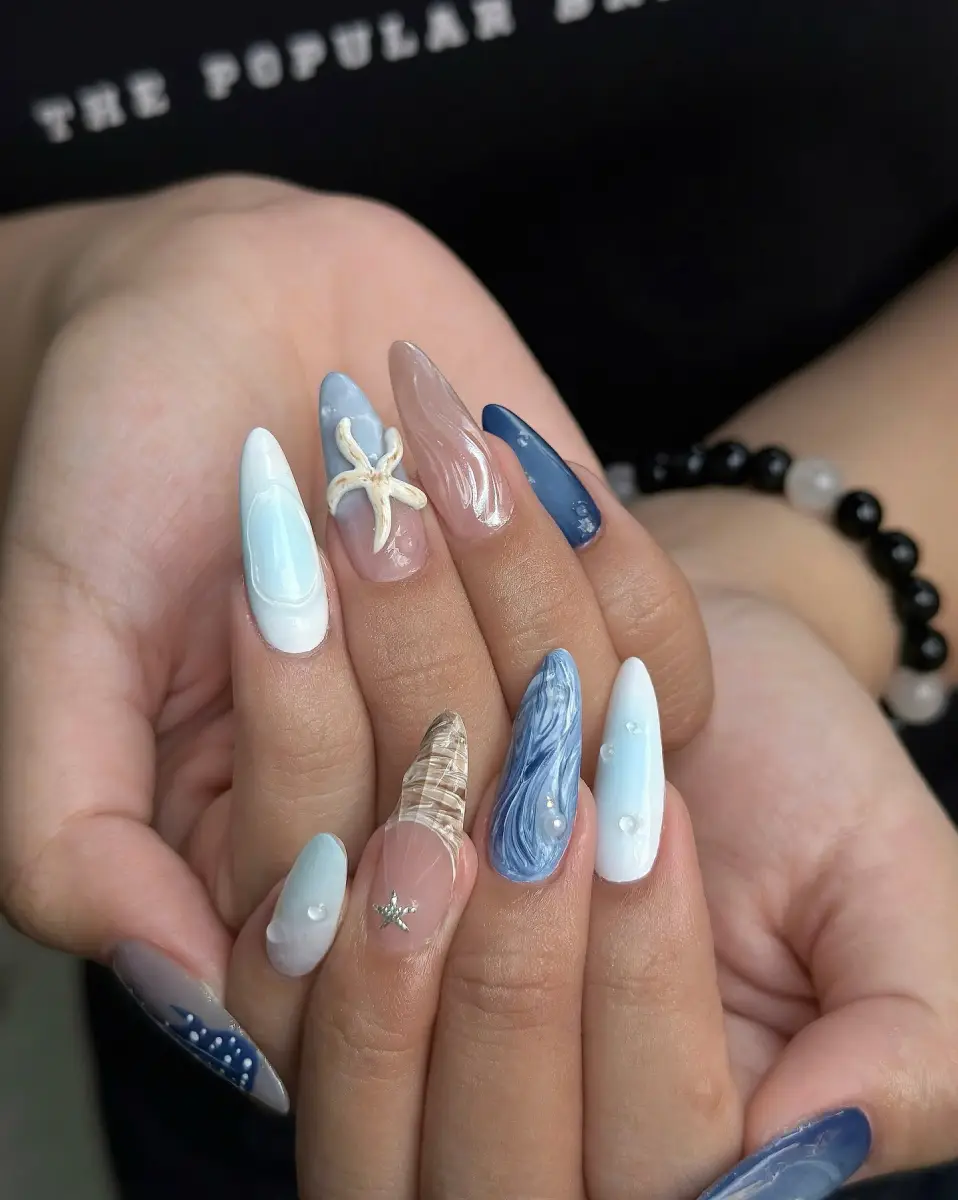Starfish Sea Glass Nails View