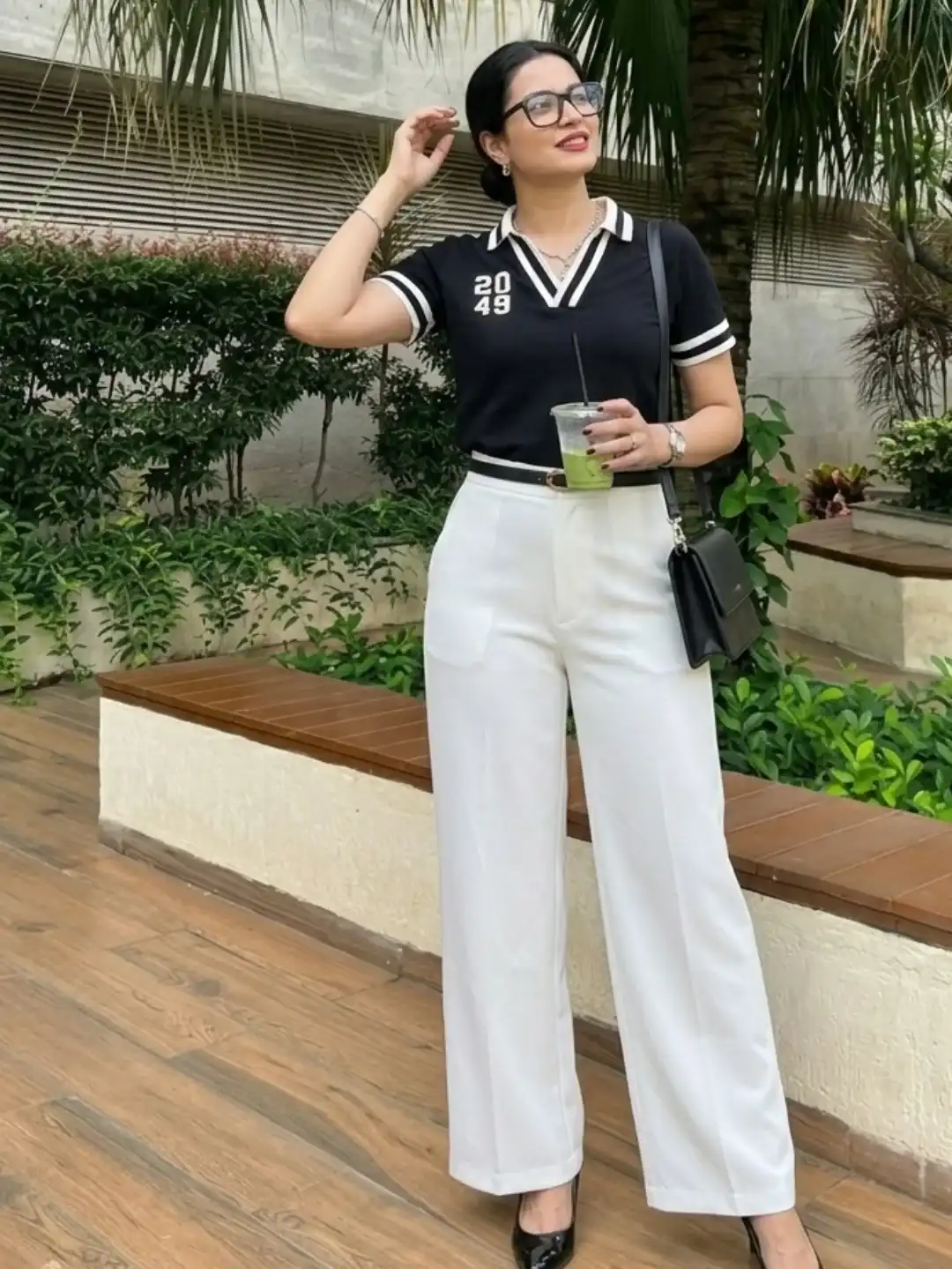 A Varsity Polo With Wide Trousers Thumbnail 2