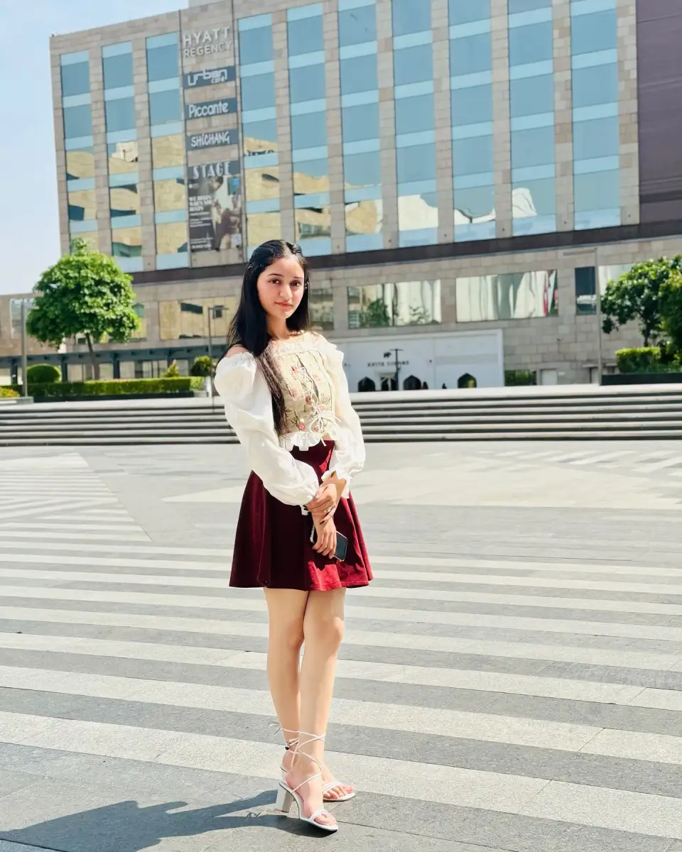 Burgundy Skater Skirt with a Corset Top Main View