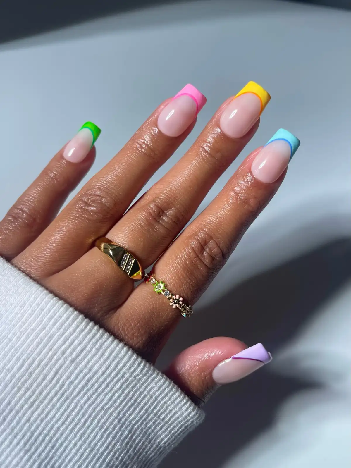 Candy French Squared Off Nail Art Main View