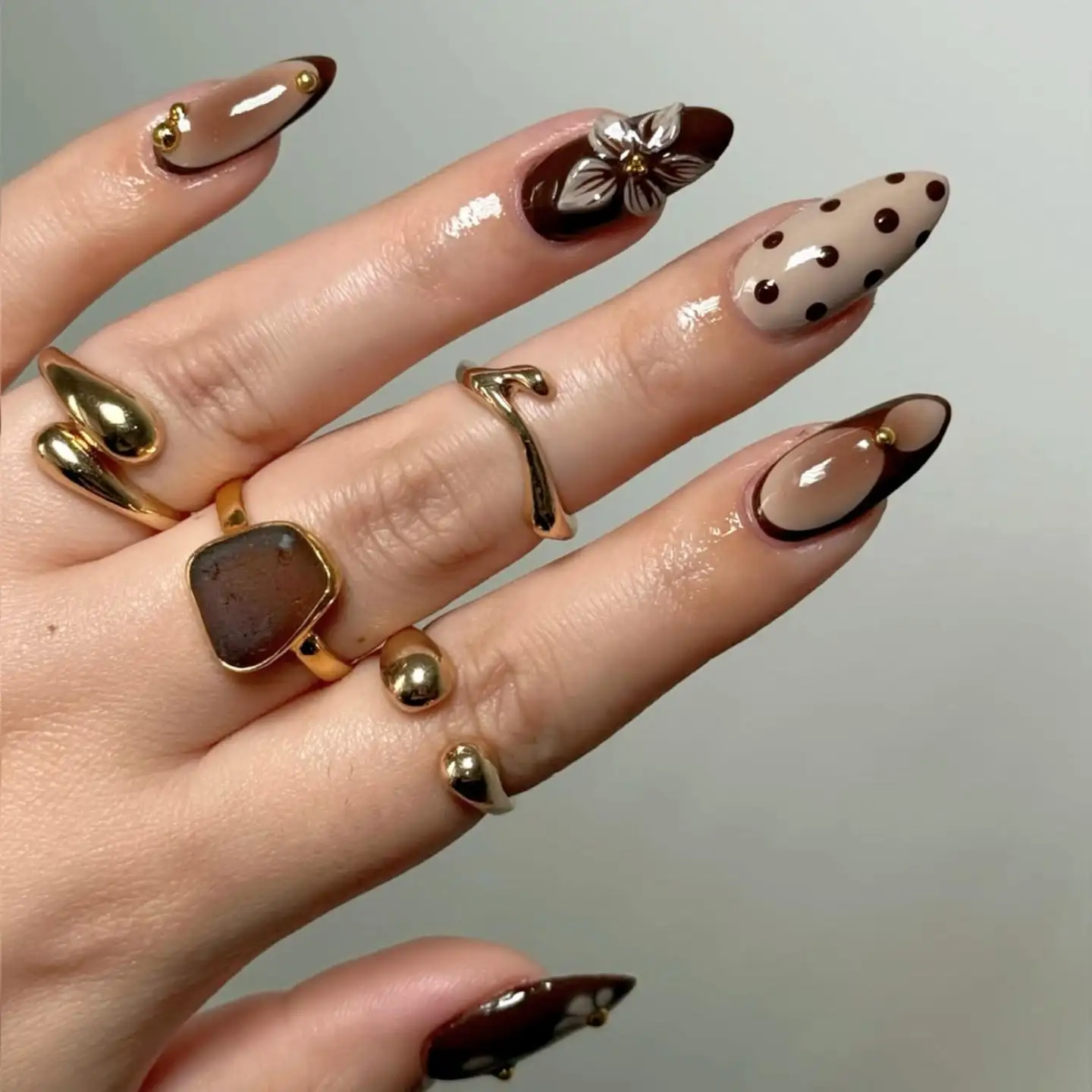Chocolate Flower Power Nails Main View
