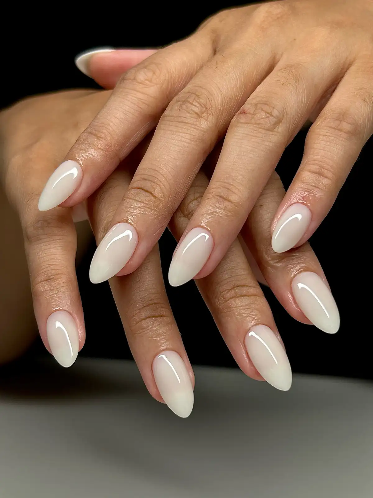 Classic Milky Almond Nails Thumbnail 2