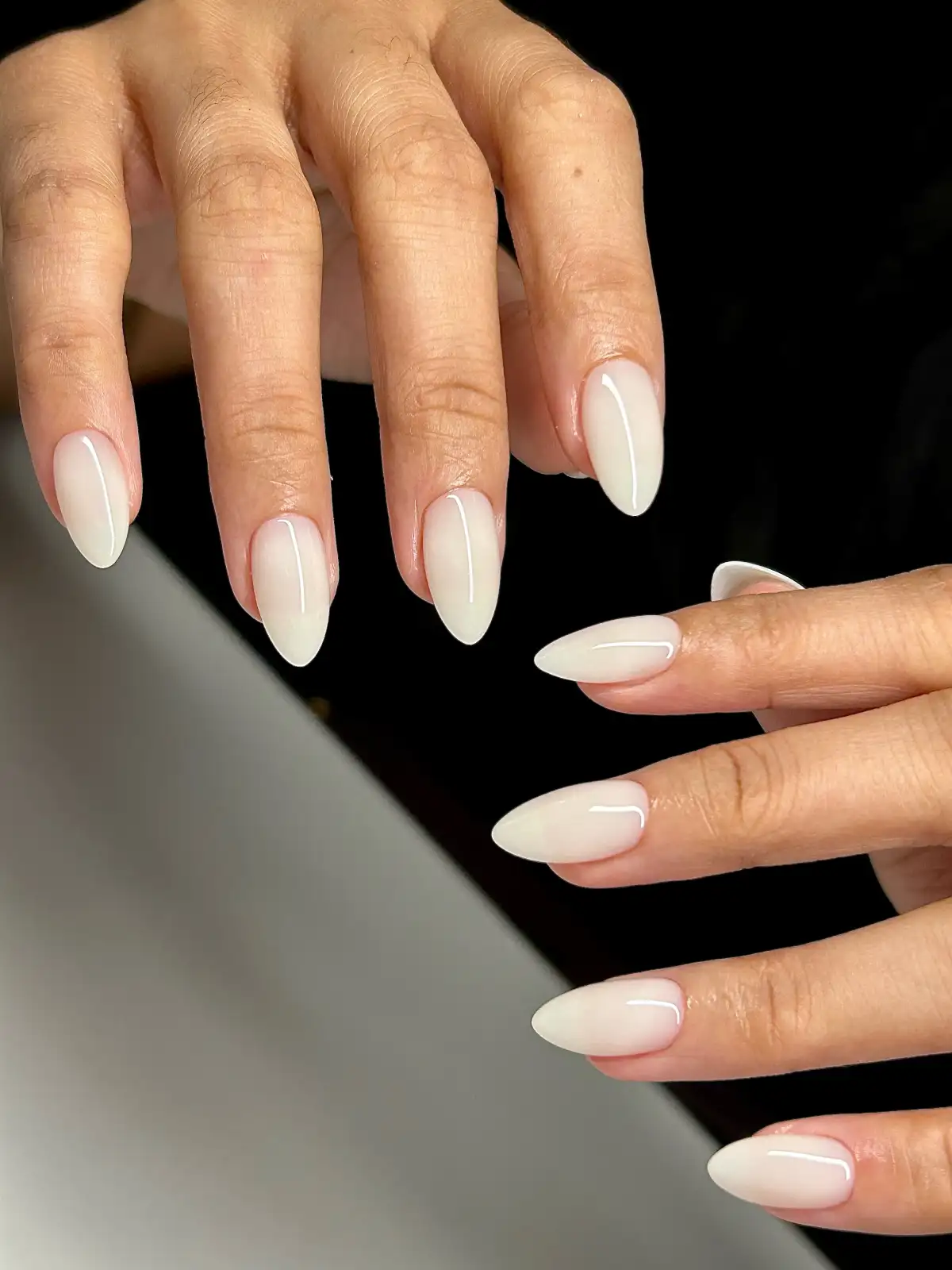 Classic Milky Almond Nails Thumbnail 3