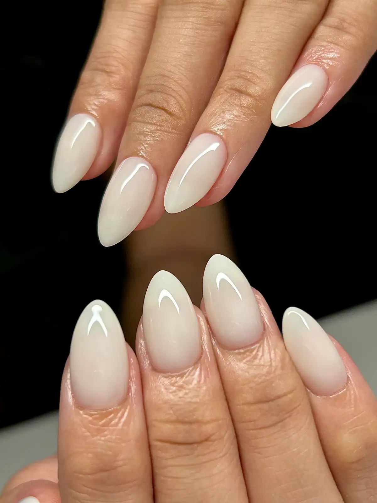 Classic Milky Almond Nails Main View