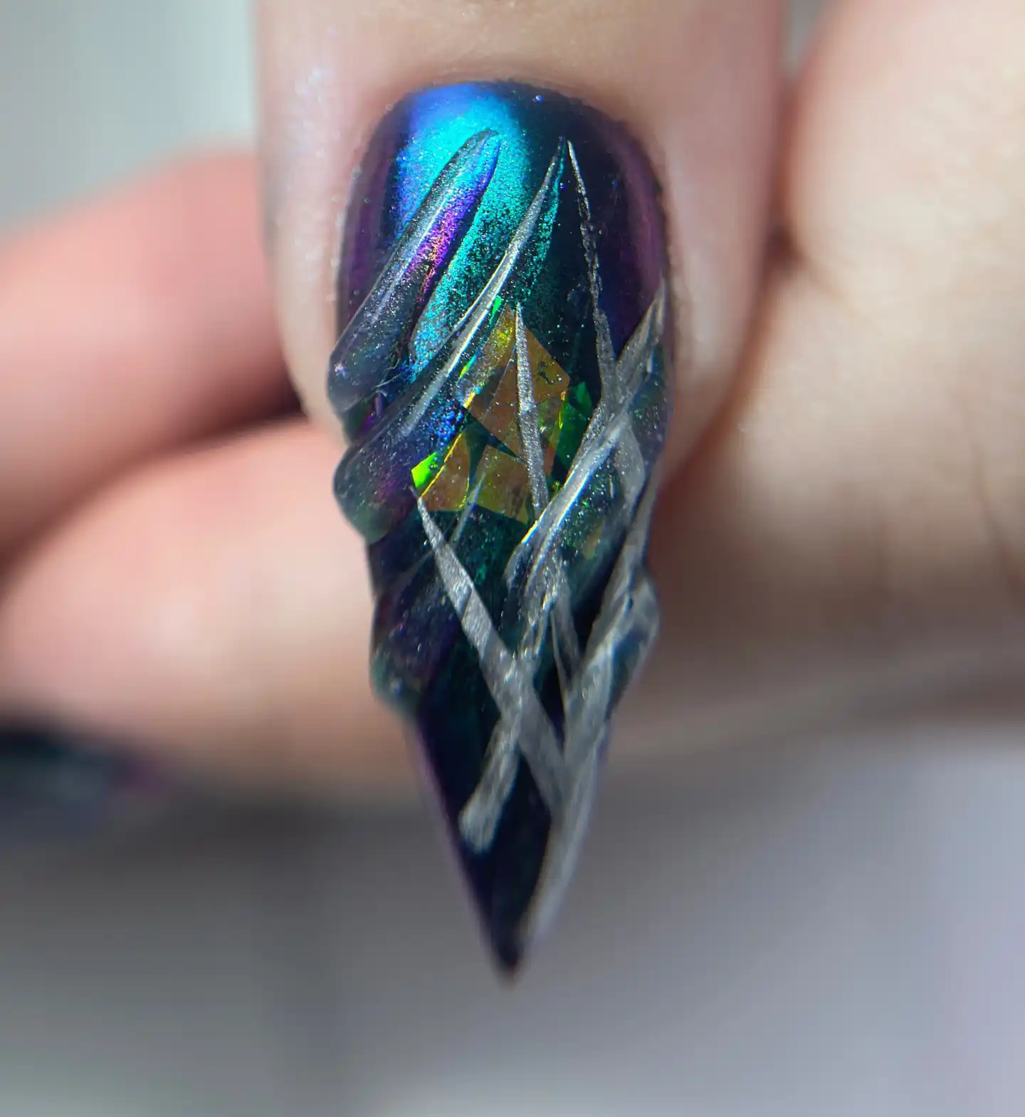Emerald Green Molten Metal Stilettos Main View