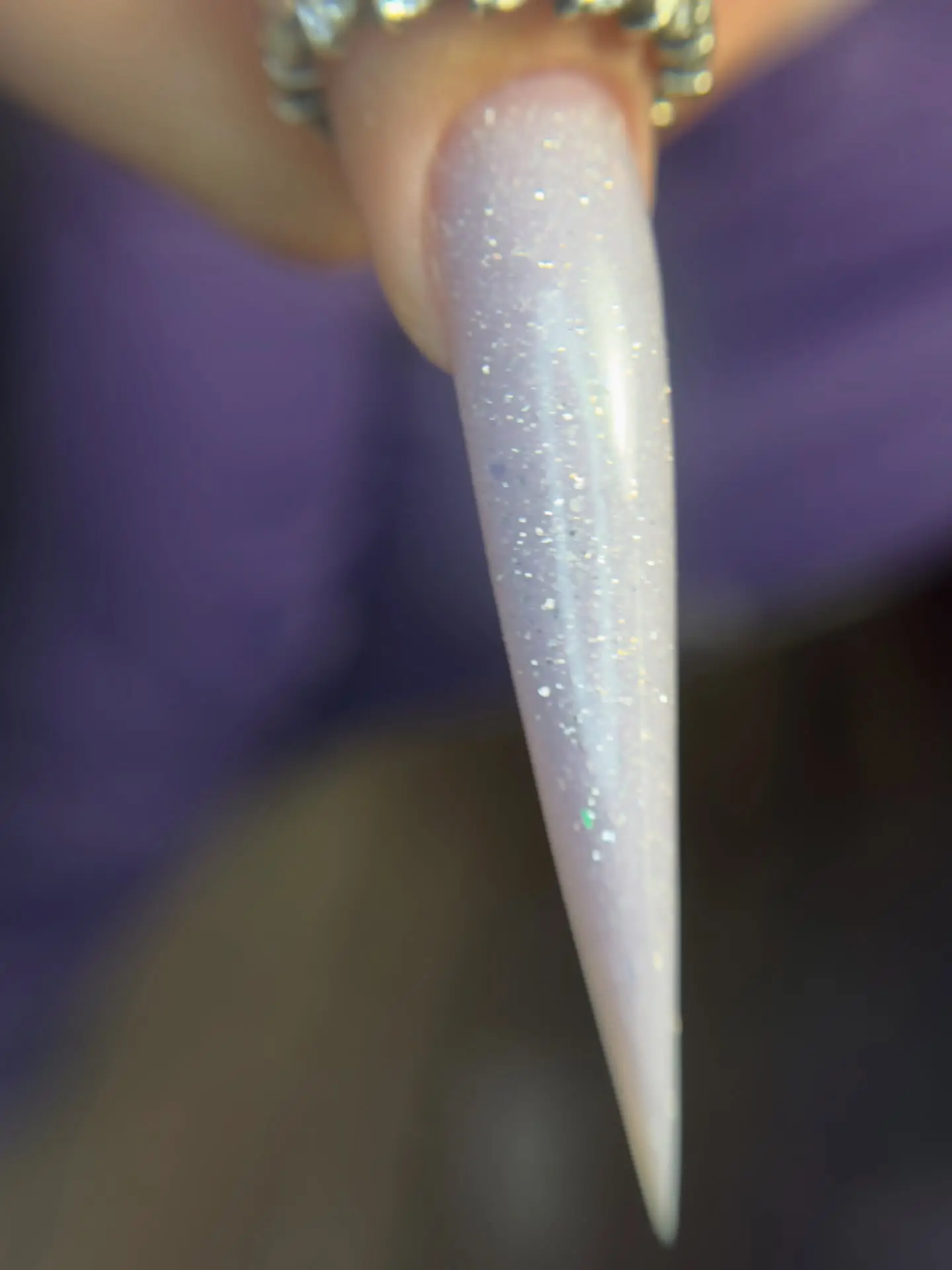 Extra Long Lilac Shimmer Stilettos Thumbnail 2