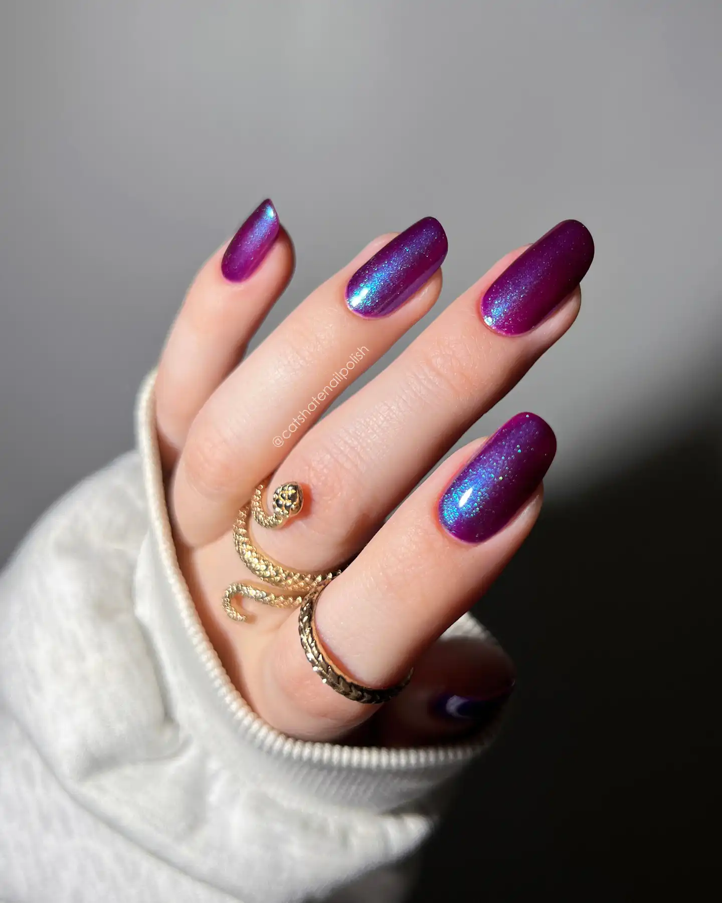 Galaxy Purple Shimmer Nails Main View