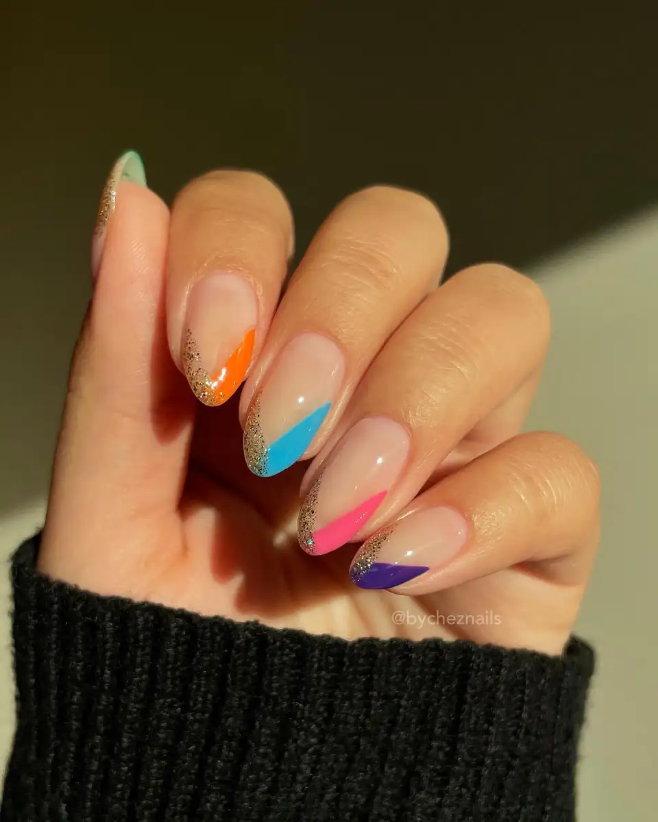Glitter Edge Rainbow French Thumbnail 2