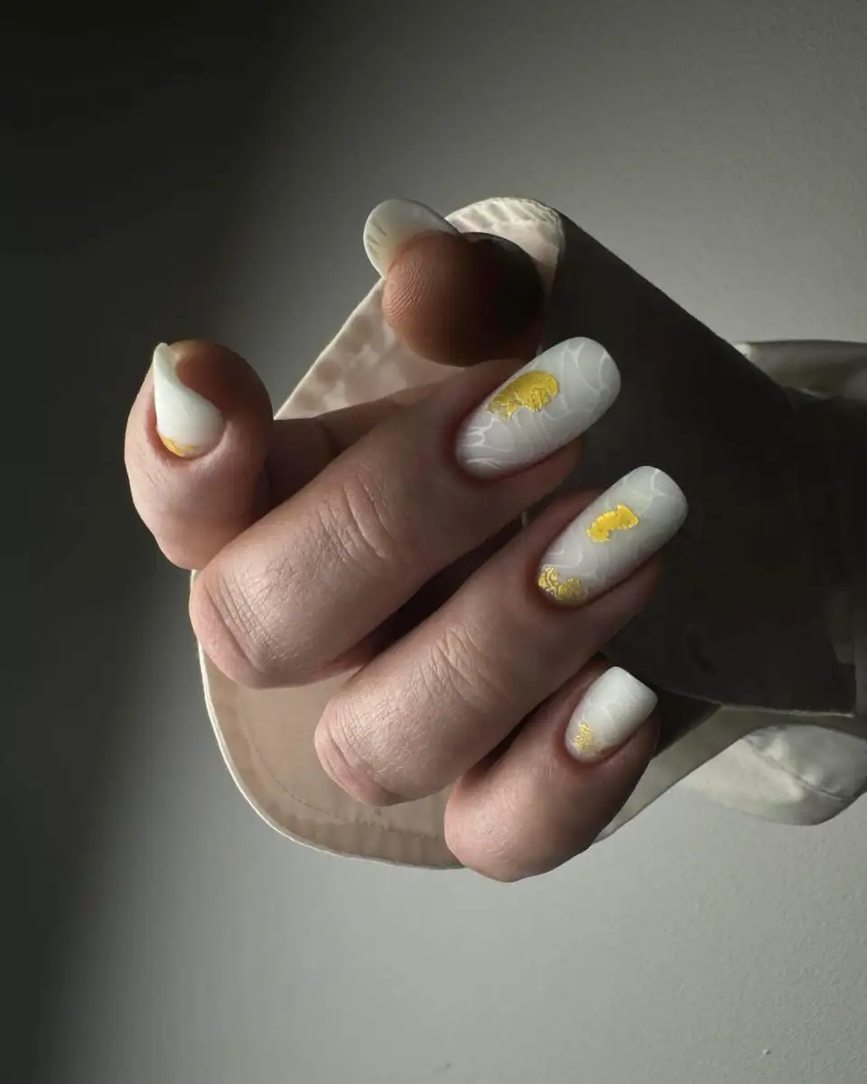 Matte Milky Marble With Gold Foil Thumbnail 2