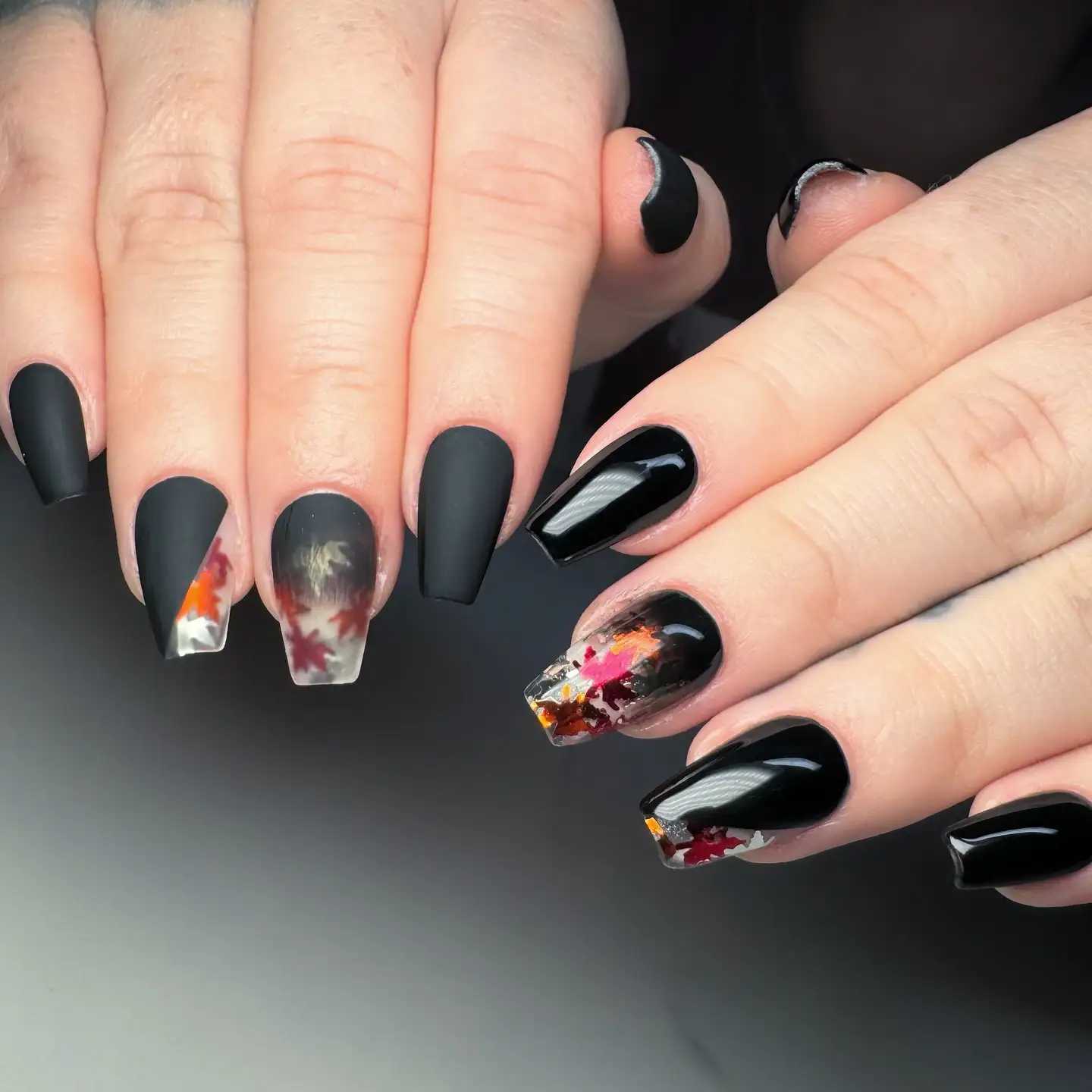 Matte Navy Stilettos Nails Main View
