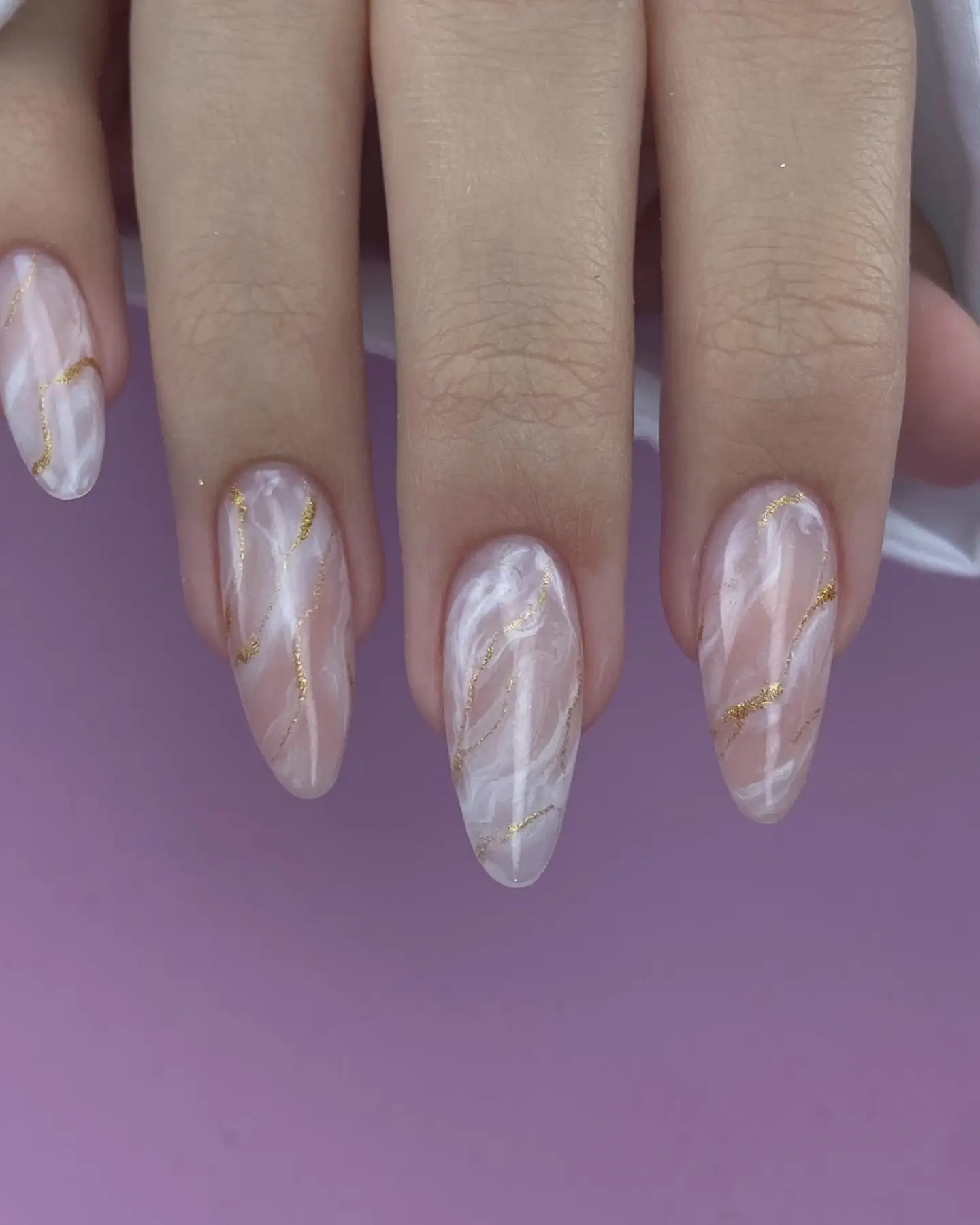 Milky Marble With Gold Thread Accents Thumbnail 2
