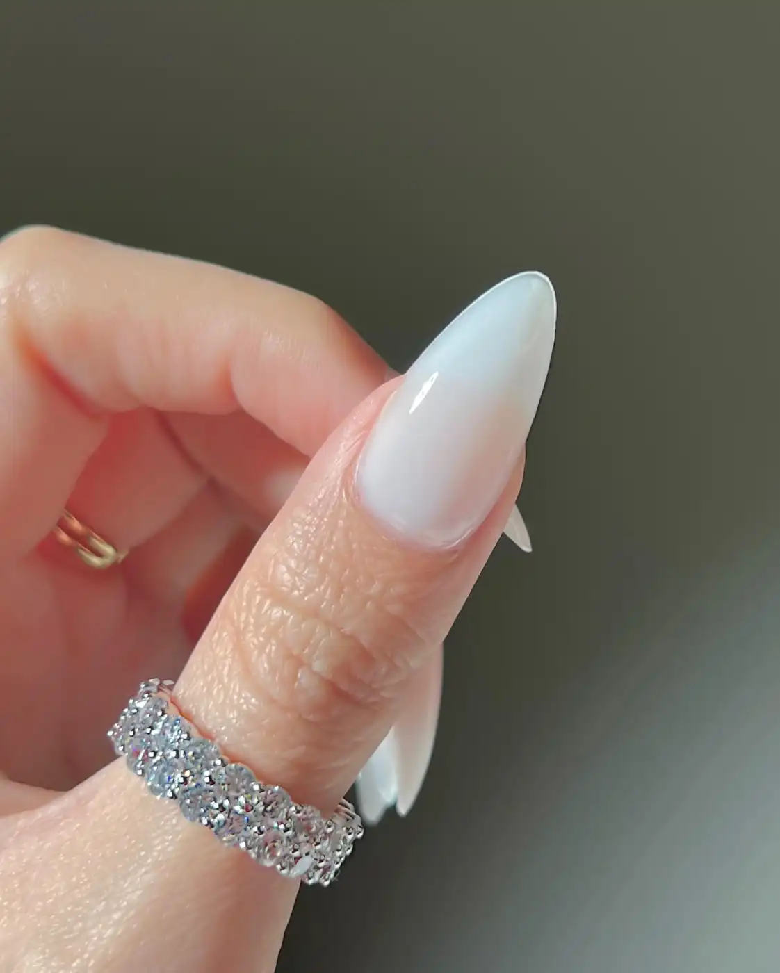 Milky Ombre Almond Nails Thumbnail 3