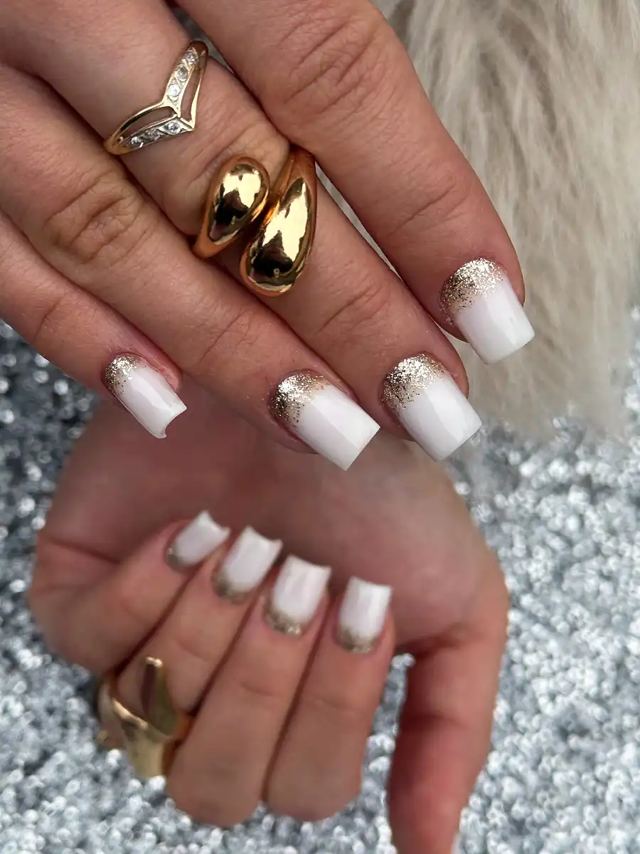 Milky Square with Gold Glitter Fade Thumbnail 3