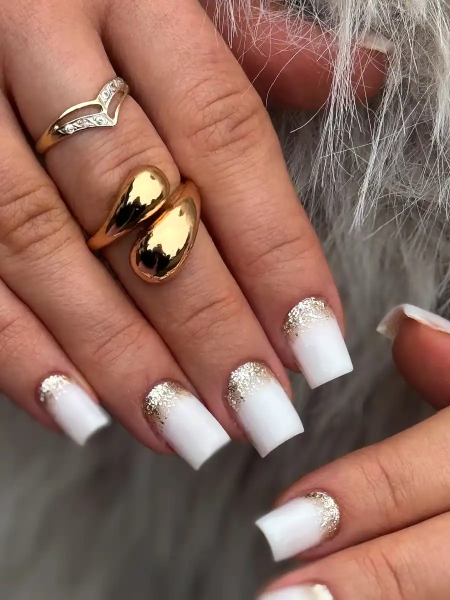 Milky Square with Gold Glitter Fade Thumbnail 2