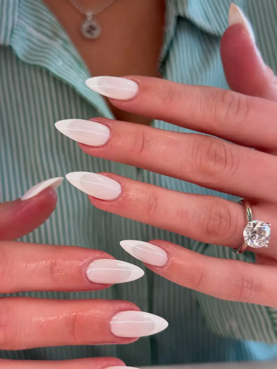 Milky Stiletto French Tips Thumbnail 3
