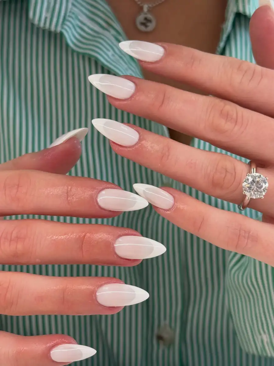 Milky Stiletto French Tips Thumbnail 2