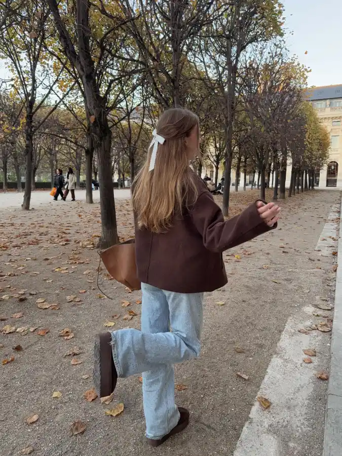 Oversized Brown Coat Wide Jeans Thumbnail 2