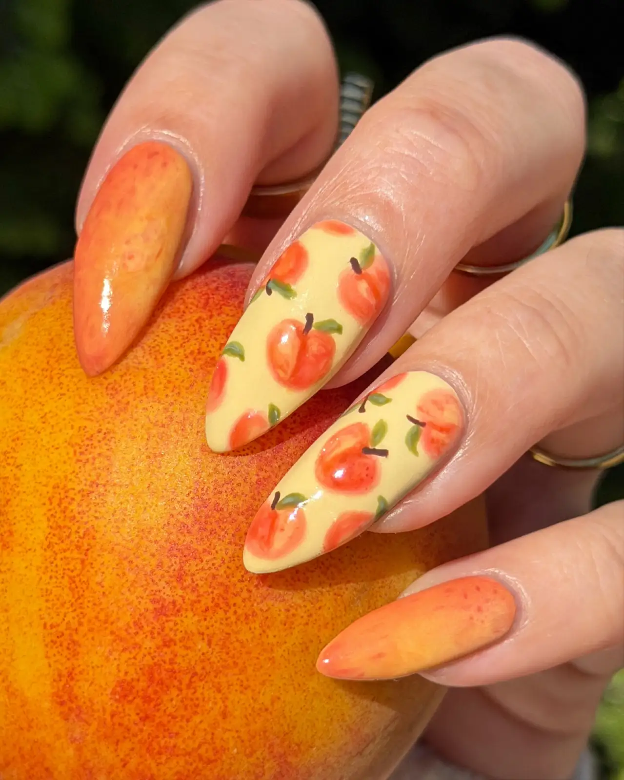 Peaches on Butter Yellow Main View
