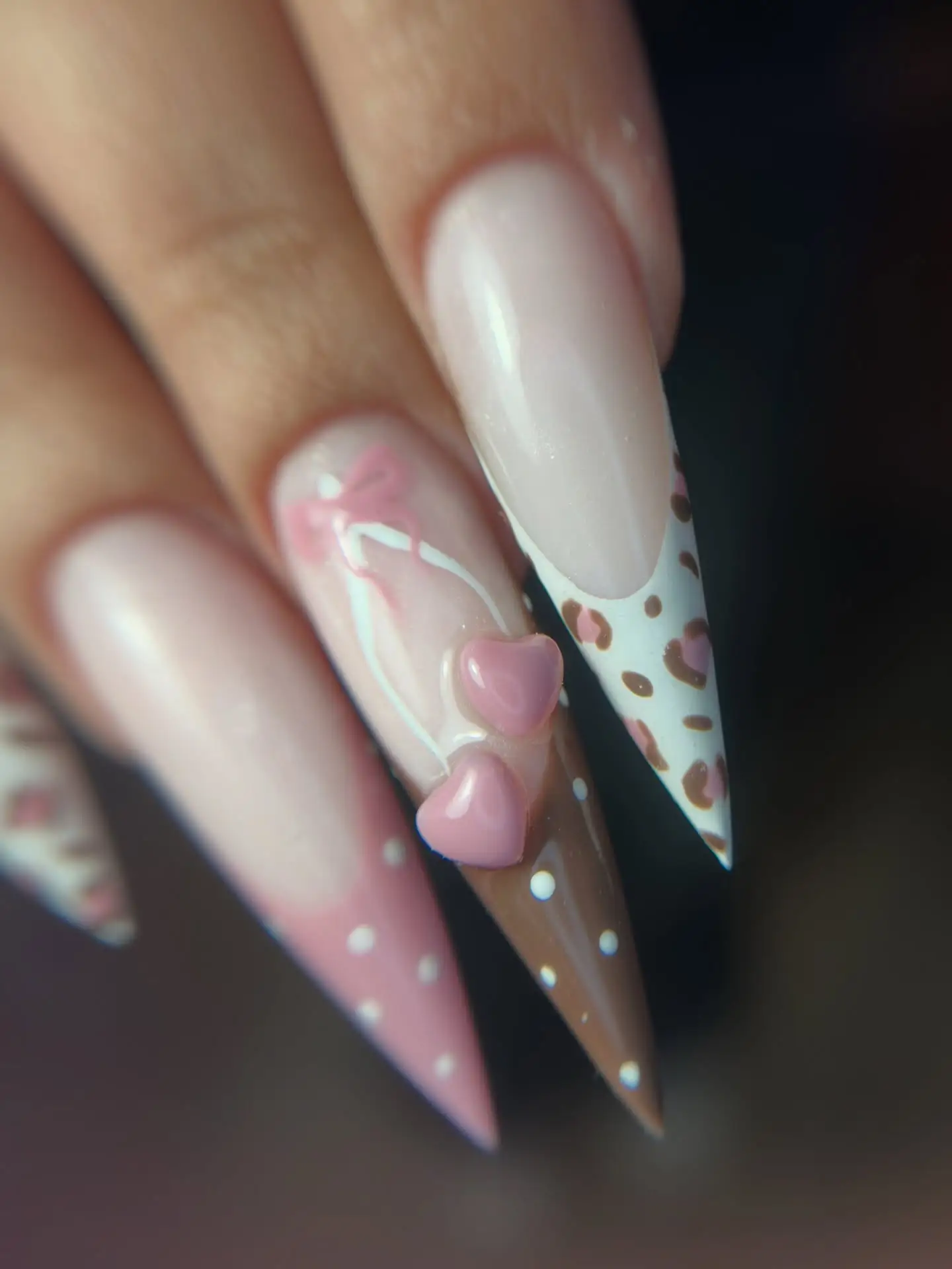 Pink Leopard and Polka Dot Mismatch Stilettos Thumbnail 2