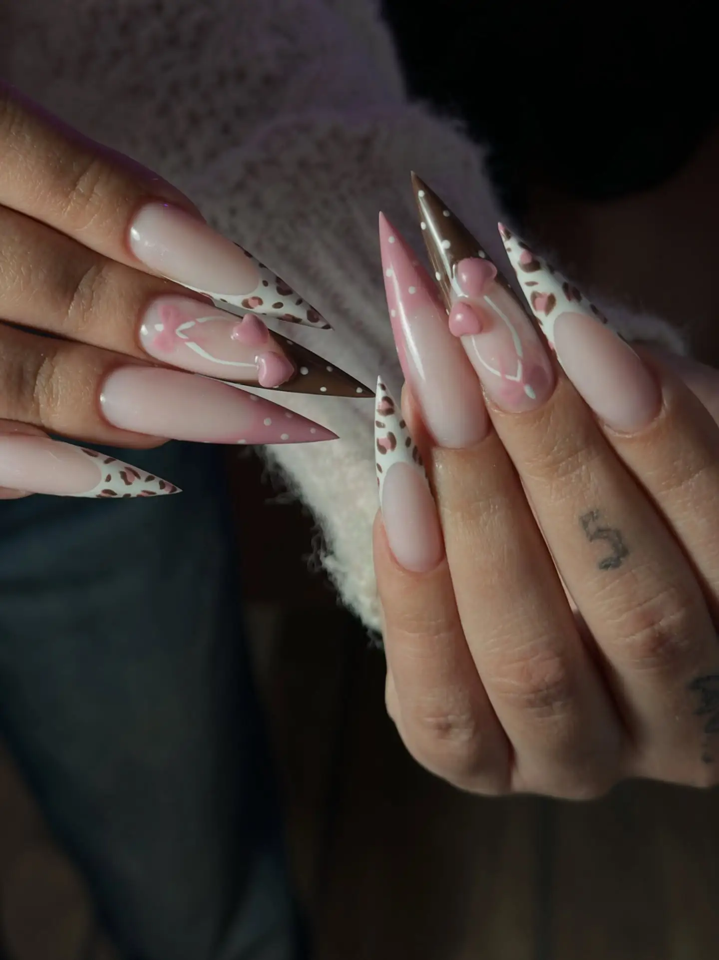 Pink Leopard and Polka Dot Mismatch Stilettos Thumbnail 3