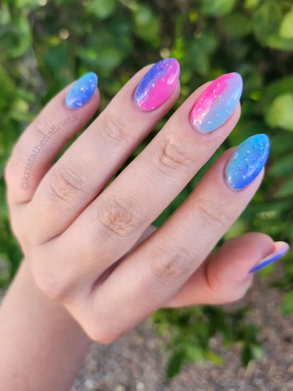 Pink and Blue Cotton Candy Nails Thumbnail 2