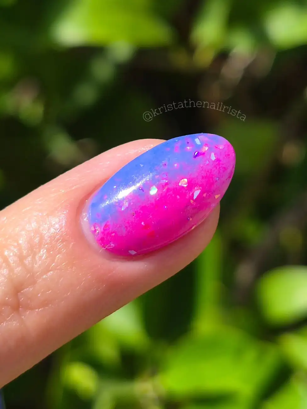 Pink and Blue Cotton Candy Nails Art Main View