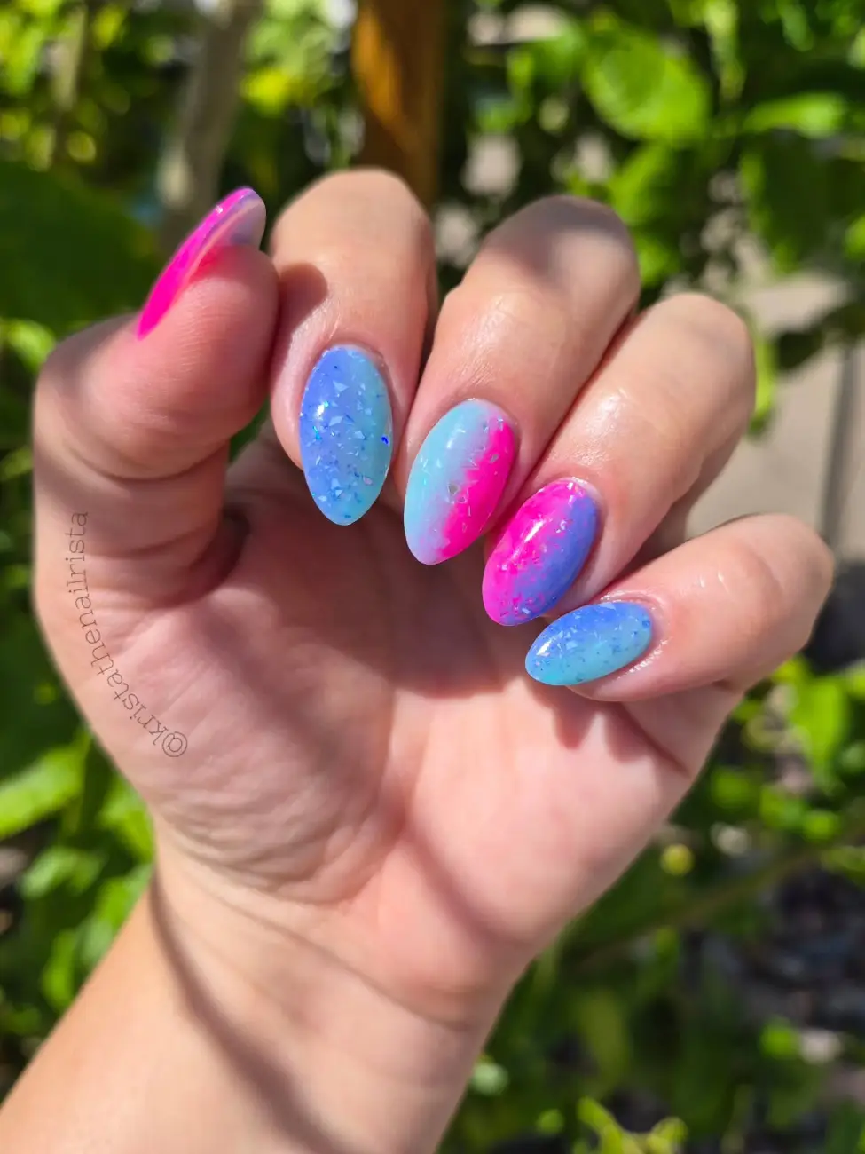 Pink and Blue Cotton Candy Nails Thumbnail 3