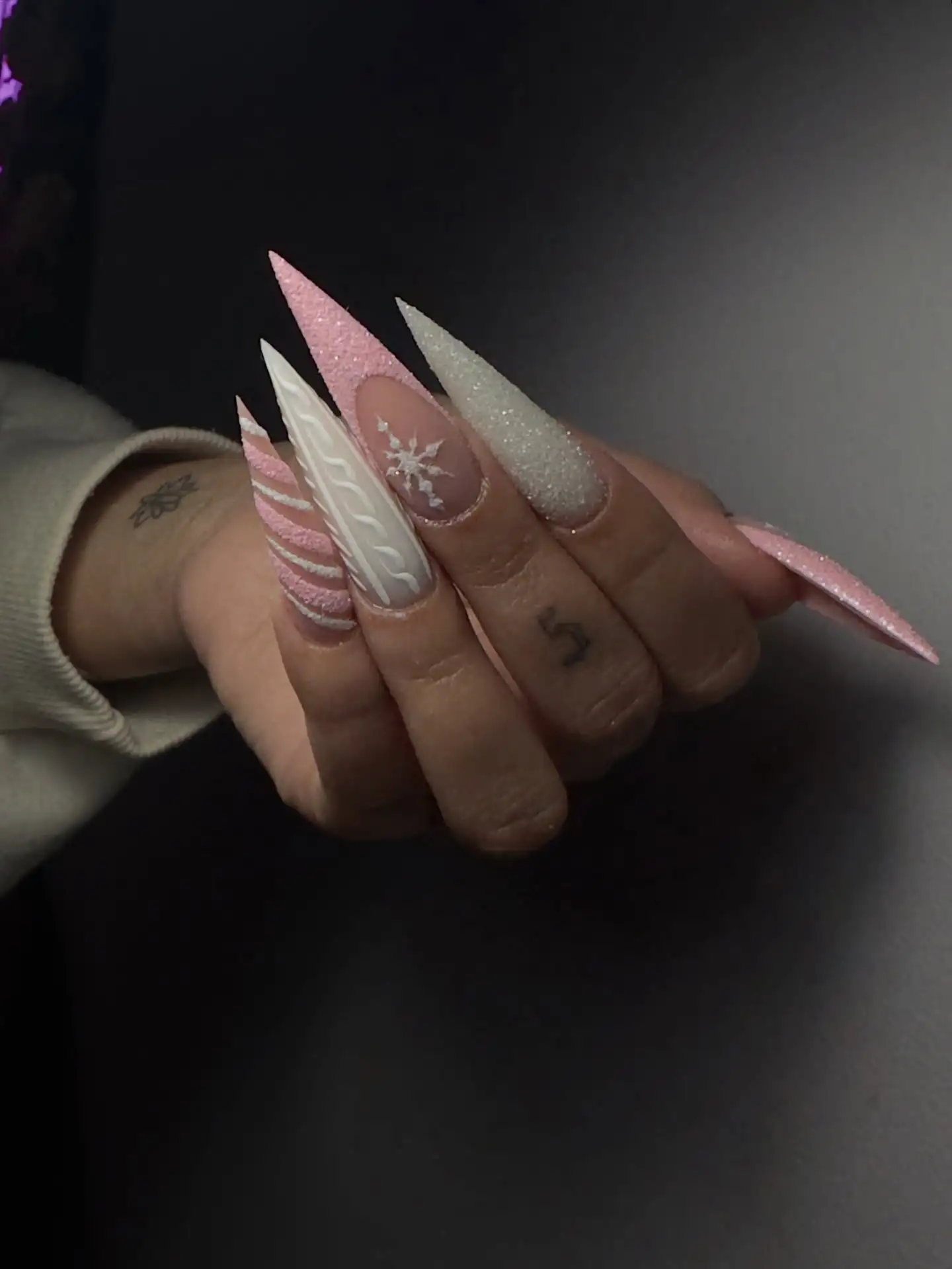 Pink and White Sugar Christmas Stilettos Thumbnail 3