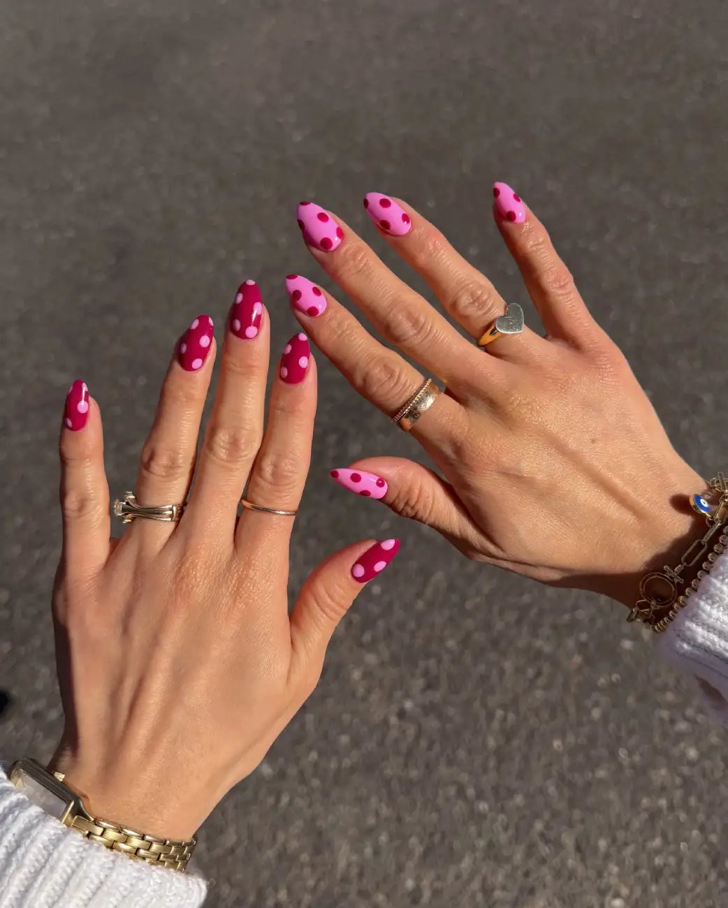 Pink on Pink Dots Nails Thumbnail 3
