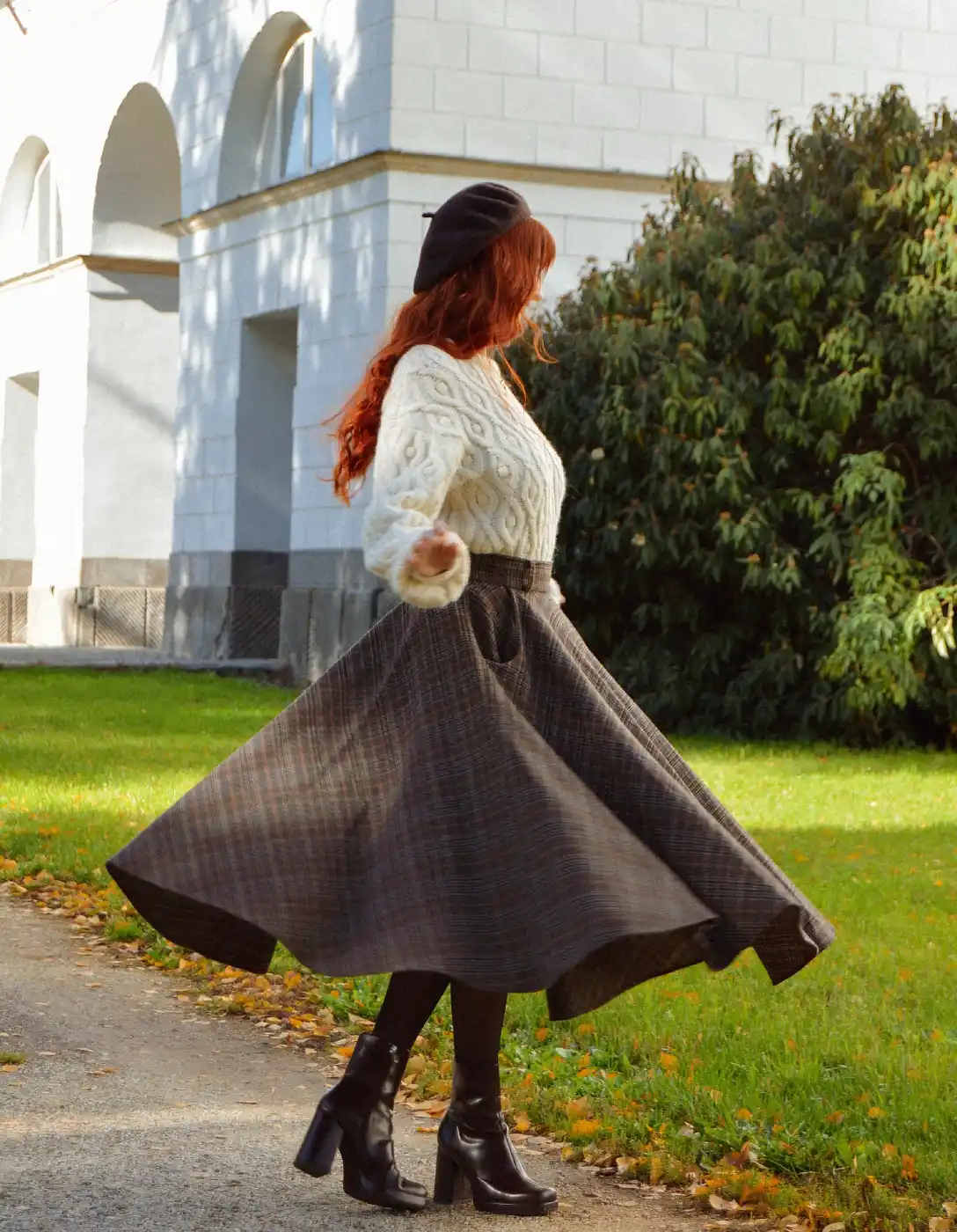 Plaid Midi with a Cable Knit Thumbnail 2