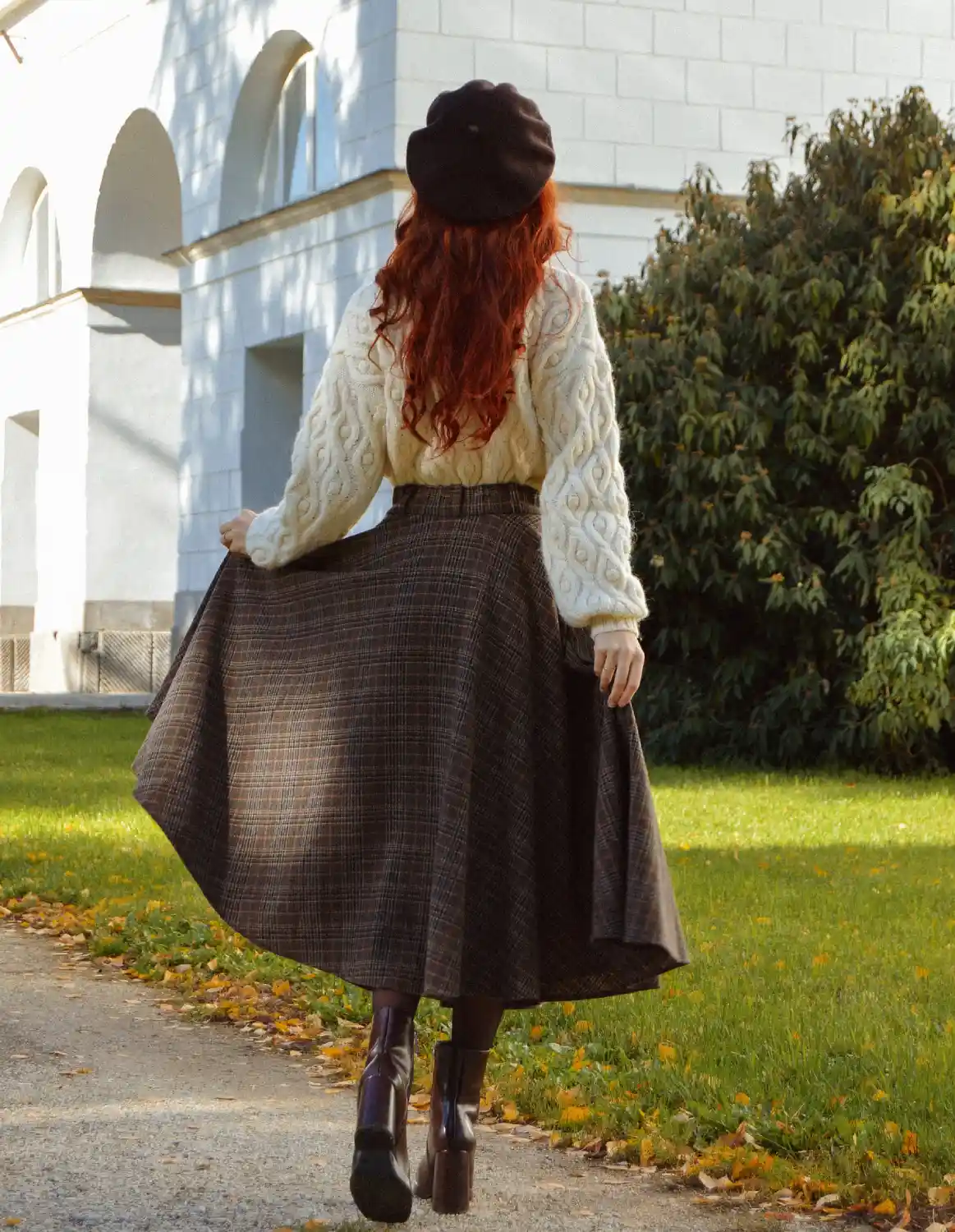 Plaid Midi with a Cable Knit Thumbnail 3