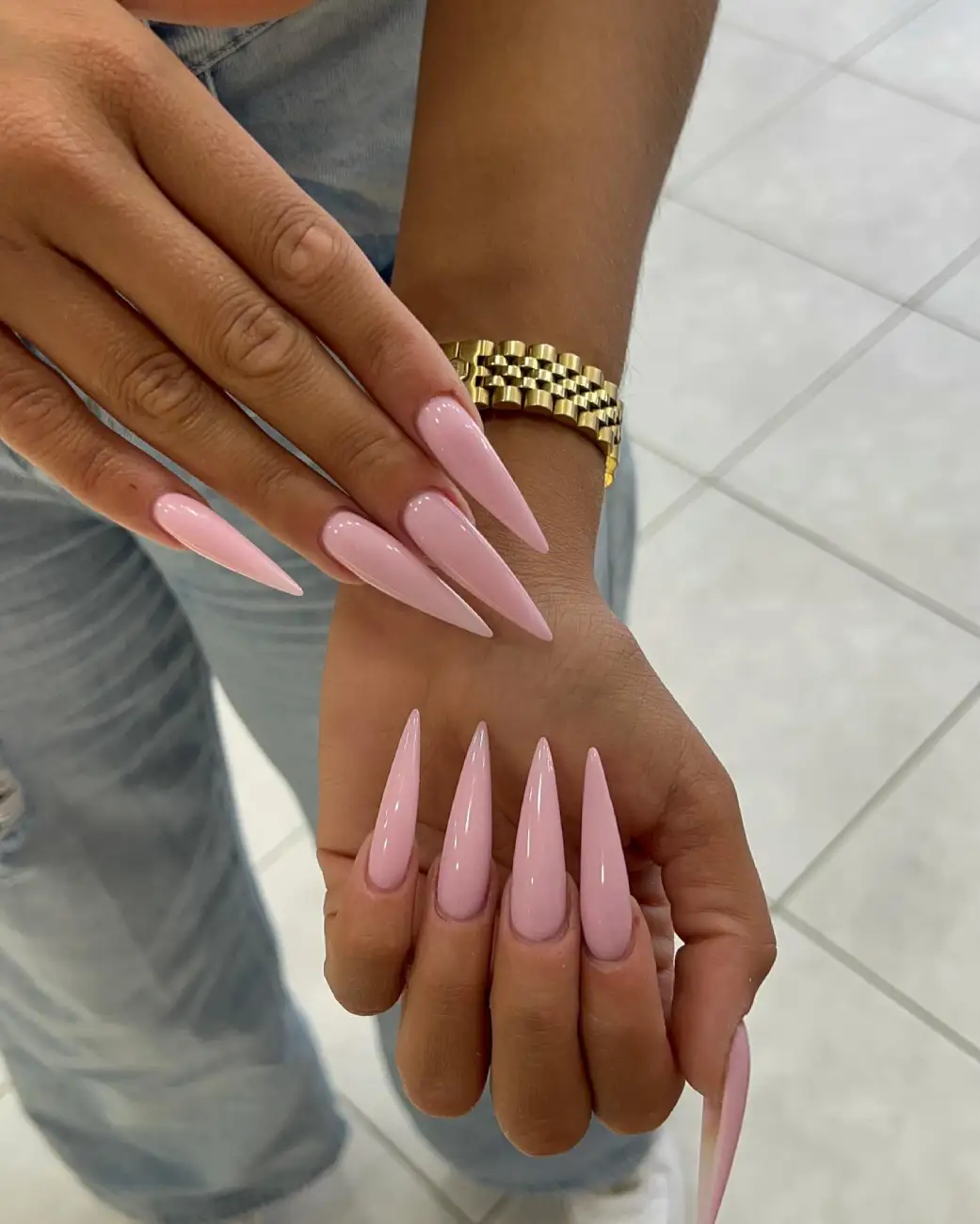Plain Baby Pink Stilettos Main View