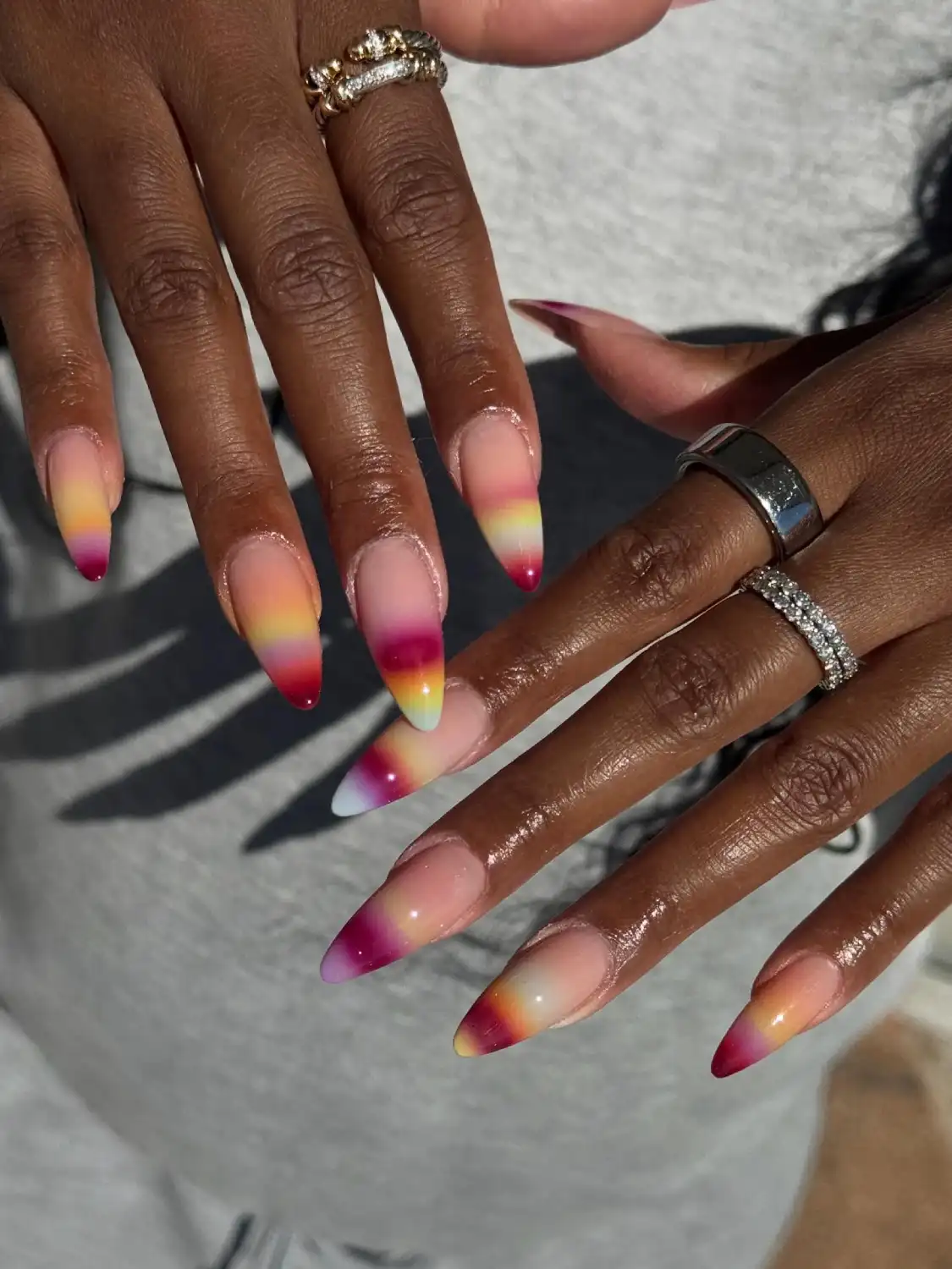 Rainbow Sunset Tips Nails Main View