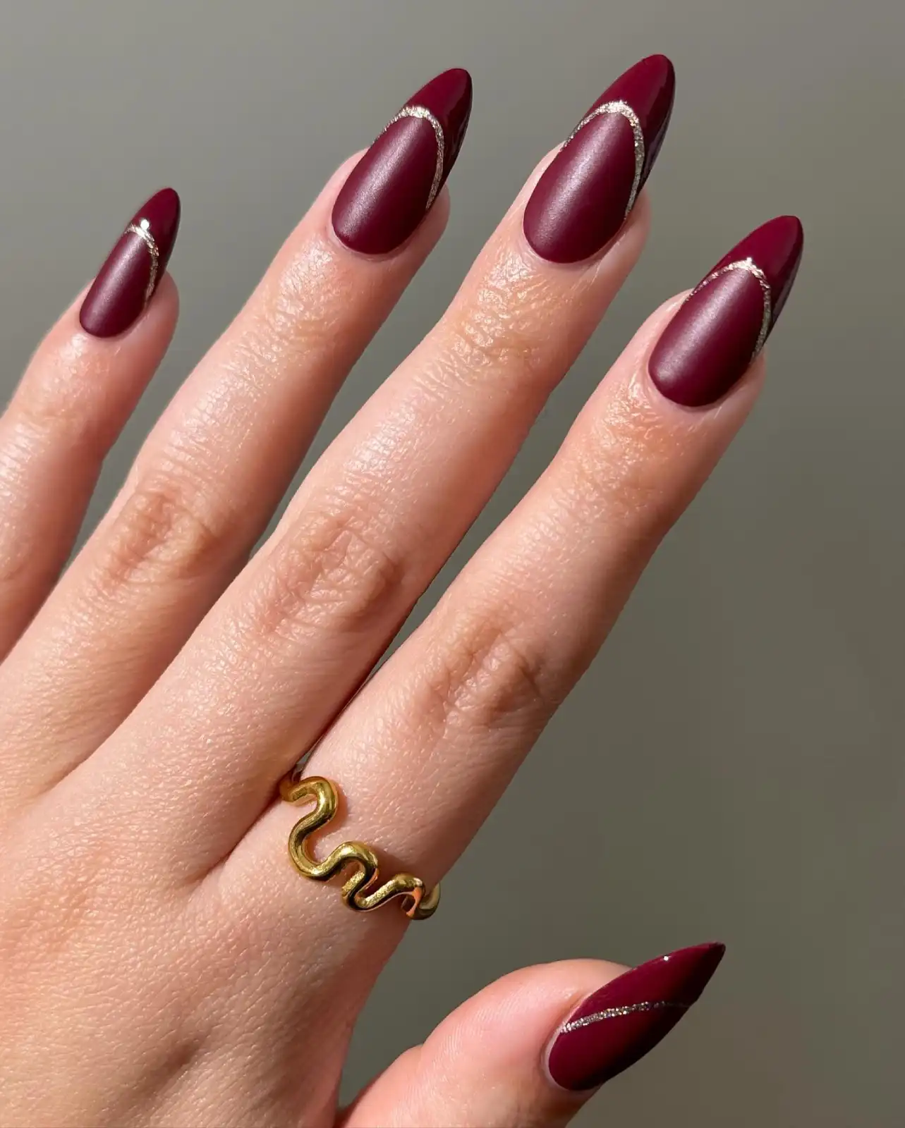 Rust Red Almonds Nails Main View