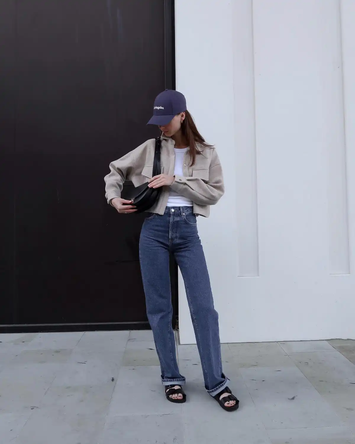 Shacket Cuffed Wide Leg Jeans Thumbnail 2