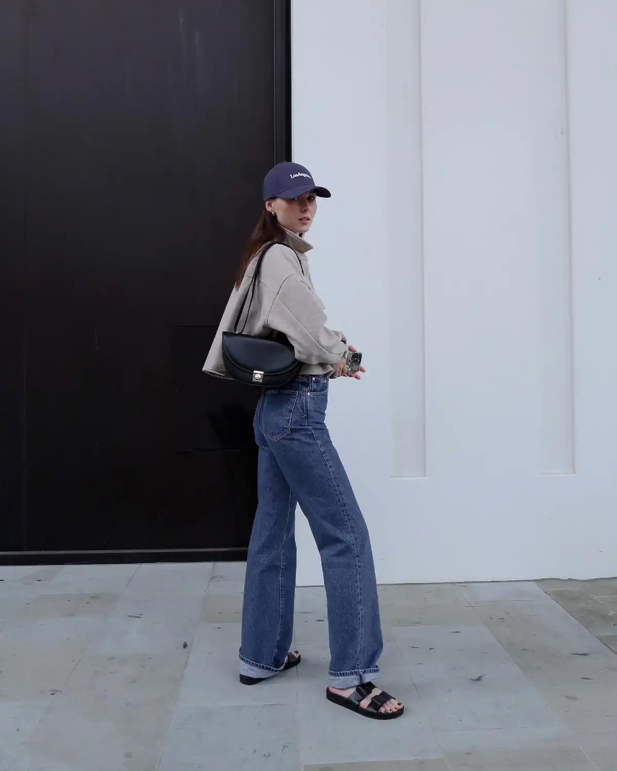 Shacket Cuffed Wide Leg Jeans Main View