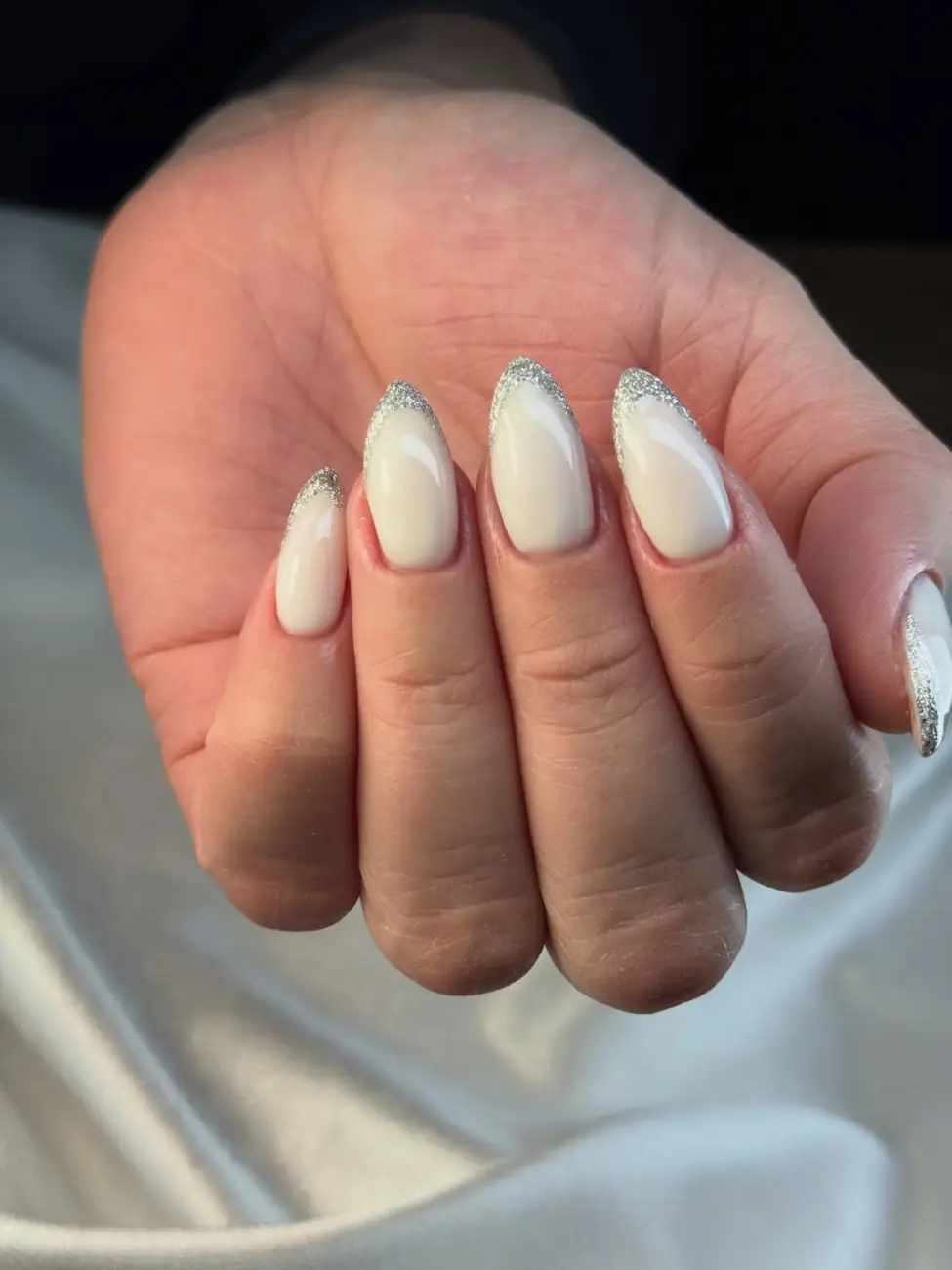 Silver Glitter French Tips Thumbnail 4