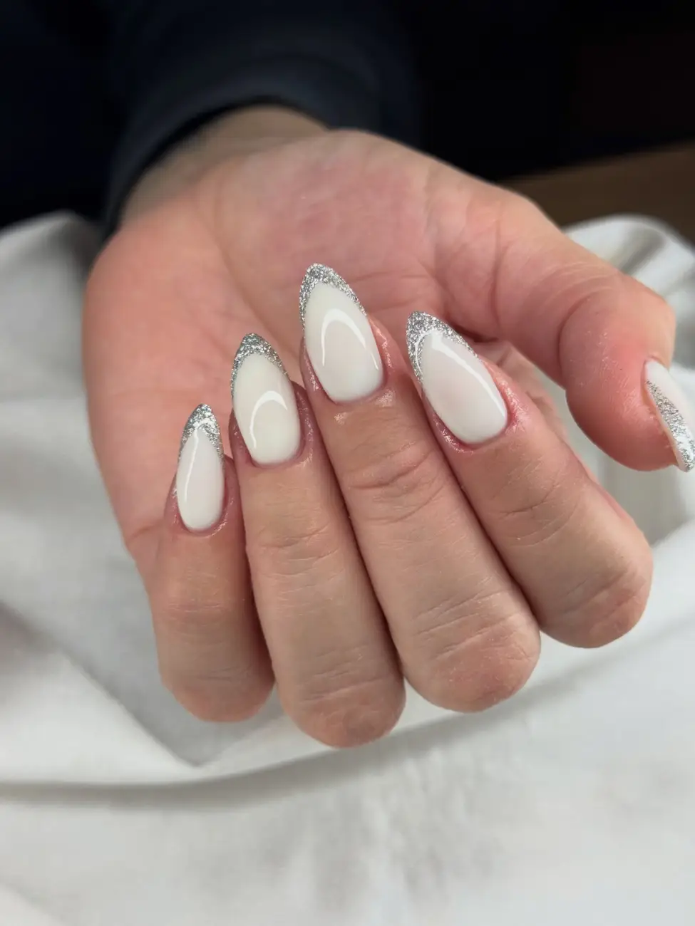 Silver Glitter French Tips Thumbnail 2
