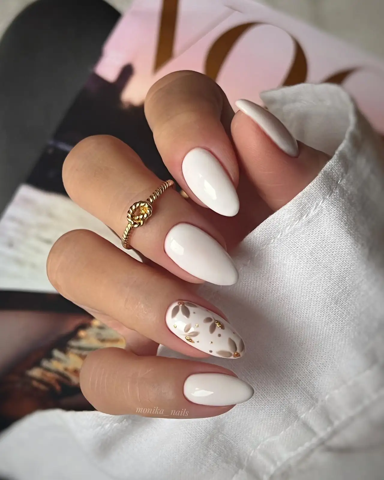 White with a Floral Accent Main View