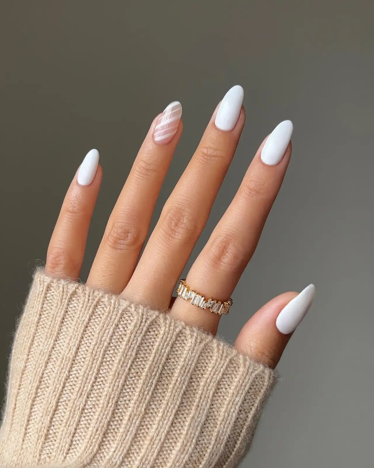 White with a Striped Accent Main View