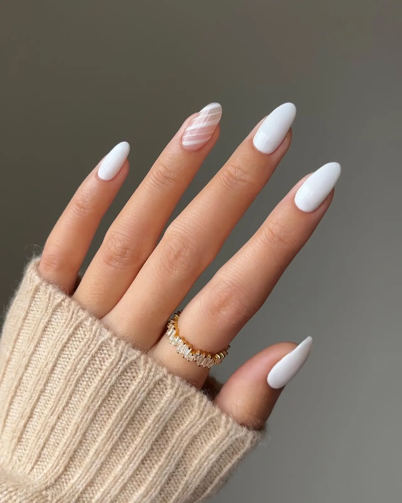 White with a Striped Accent Thumbnail 2