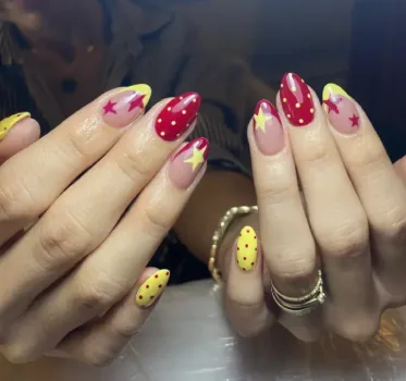 Red and Yellow Nails