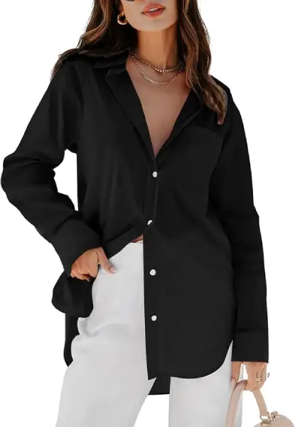 Black Button-Front Cardigan