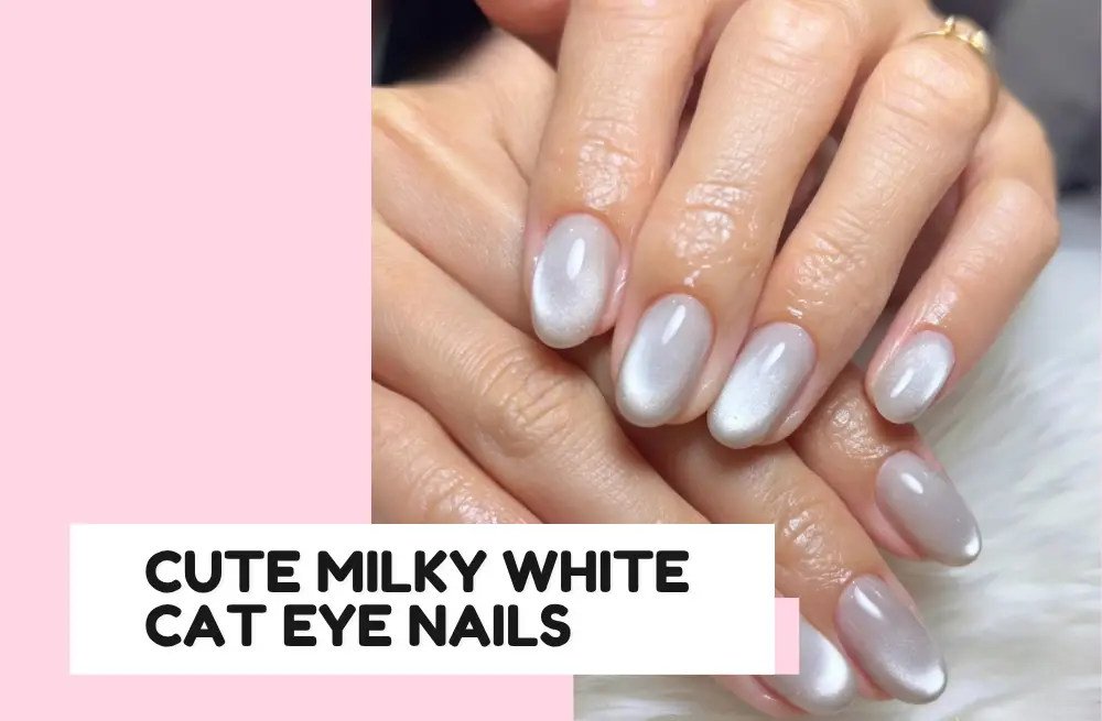 20 Milky White Cat Eye Nails That Are Pure Magic